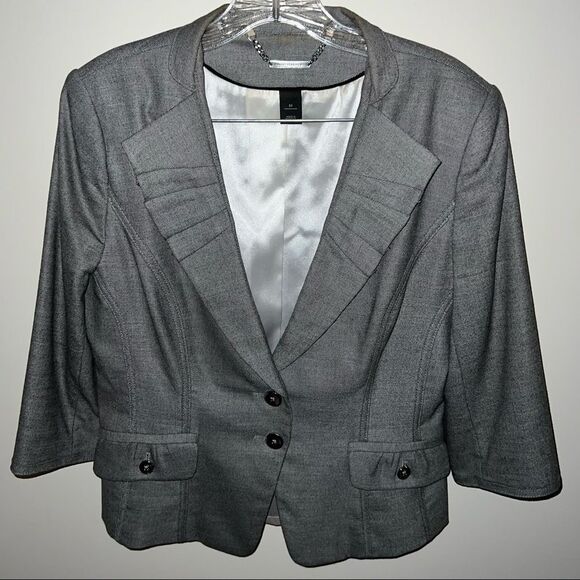 White House Black Market Lush Gray Modern Boot Cut Pants Suit - Picture 2 of 16